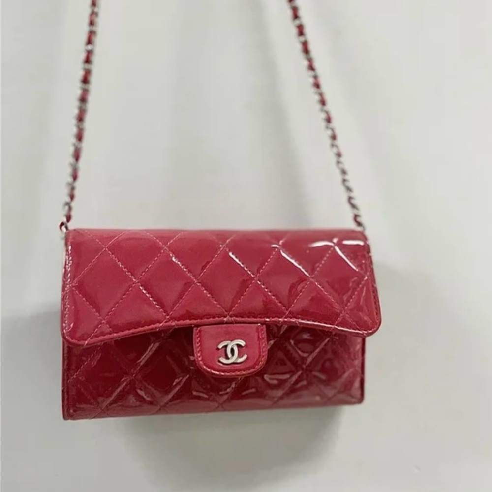 CHANEL Red Quilted Crossbody Bag